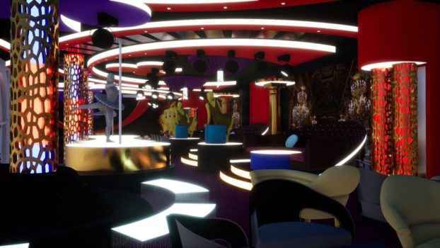 Зал стриптиз клуба Virgins в Сербии