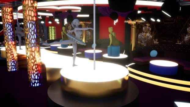 Пилоны, на которых танцуют девушки в клубе Вирджинс